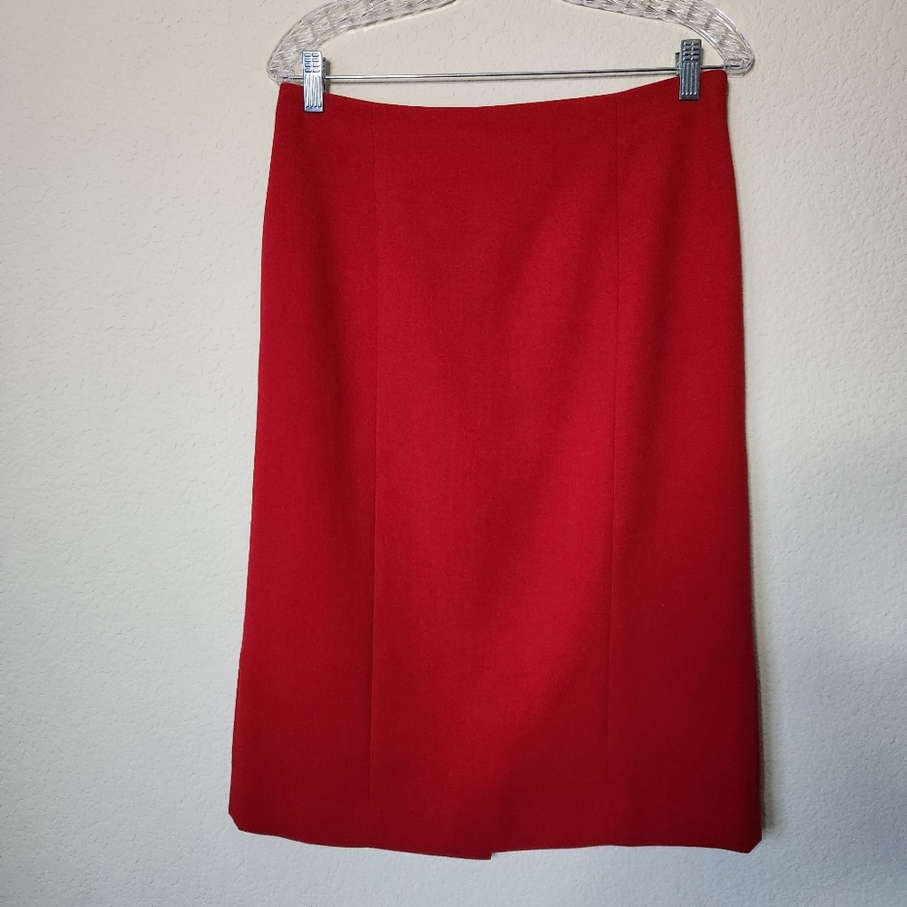 Talbots Red Pencil Skirt Fully Lined Size 10